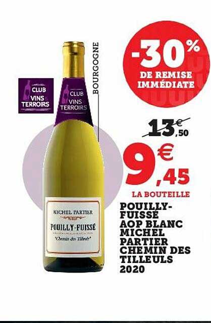 pouilly-fuissé aop blanc michel partier chemin des tilleuls 2020