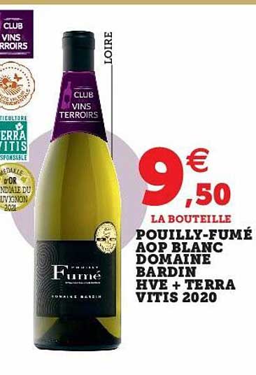 pouilly-fumé aop blanc domaine bardin hve + terra vitis 2020