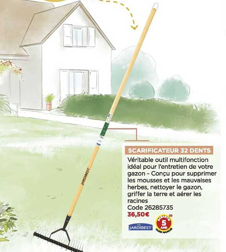 scarificateur 32 dents jardibest