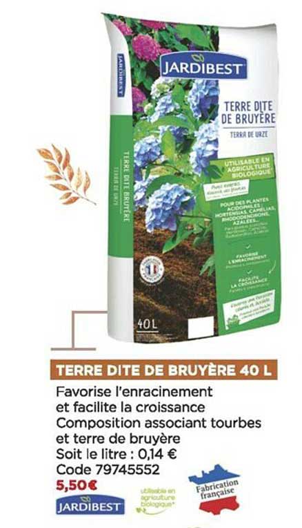 terre dite de bruyère 40 l jardibest