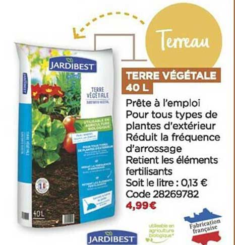 terre végétale 40 l jardibest