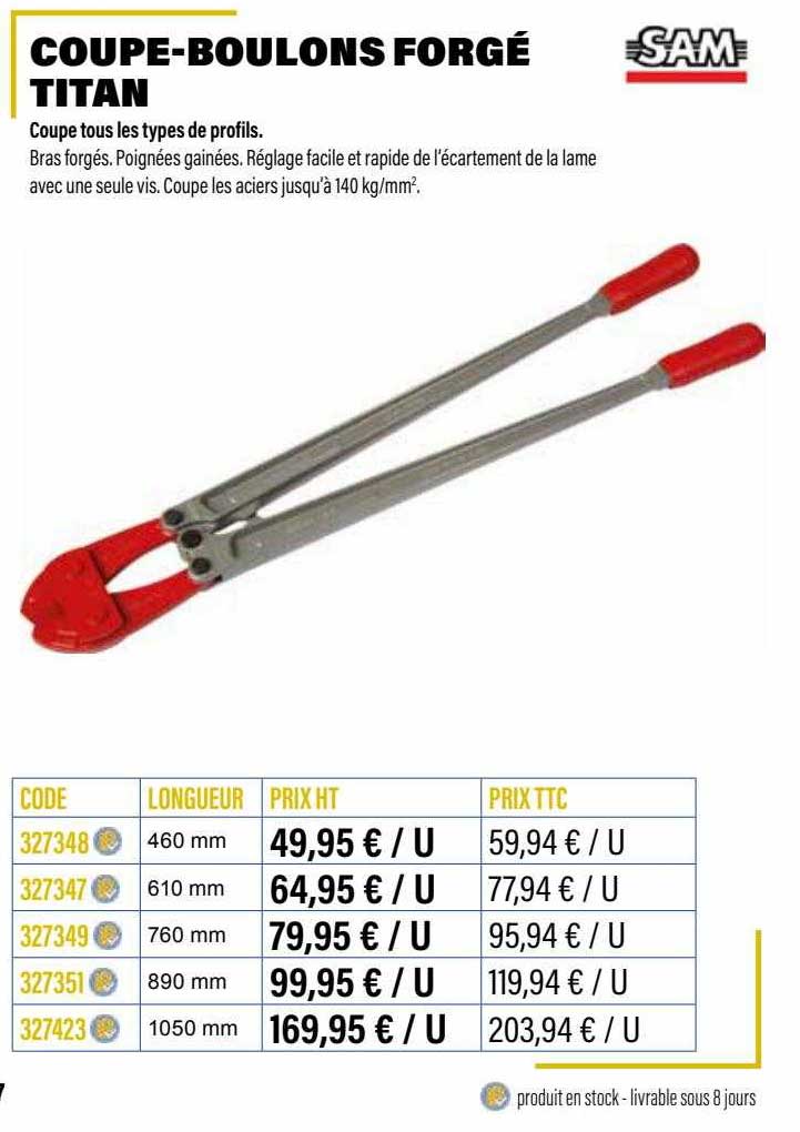 coupe-boulons forgé titan sam