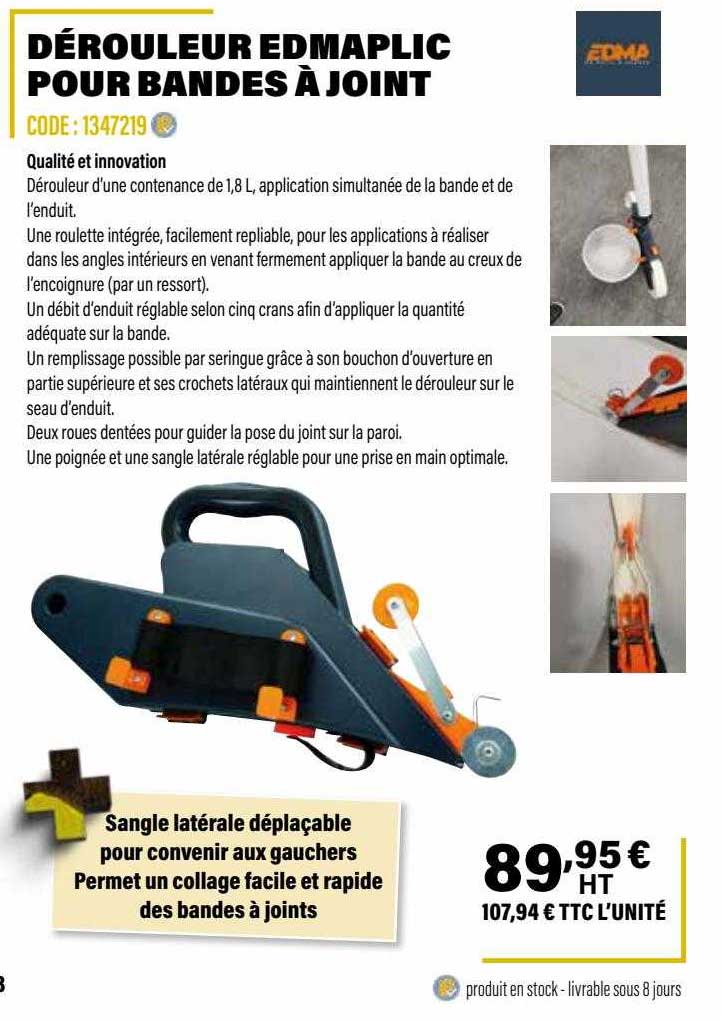 dérouleur edmaplic pour bandes à joint