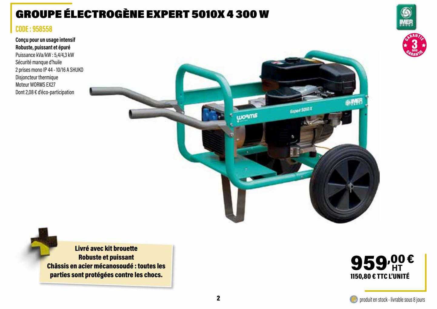 groupe électrogène expert 5010x 4 300 w