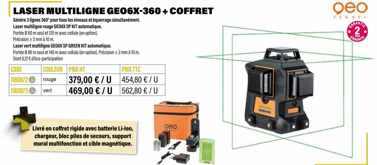 Laser Multiligne Géo6x-360 + Coffret