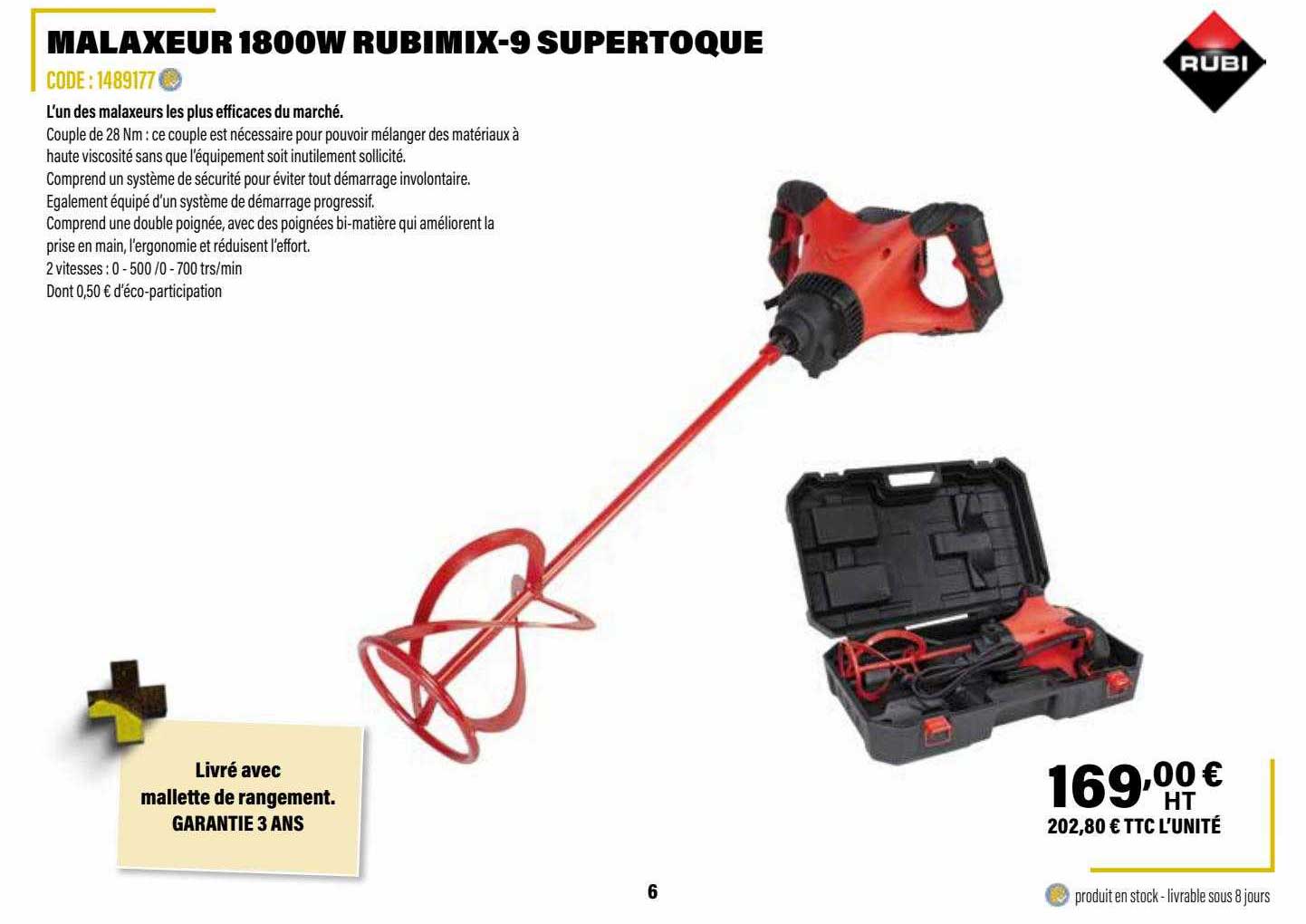 malaxeur 1800w rubimix-9 supertoque rubi
