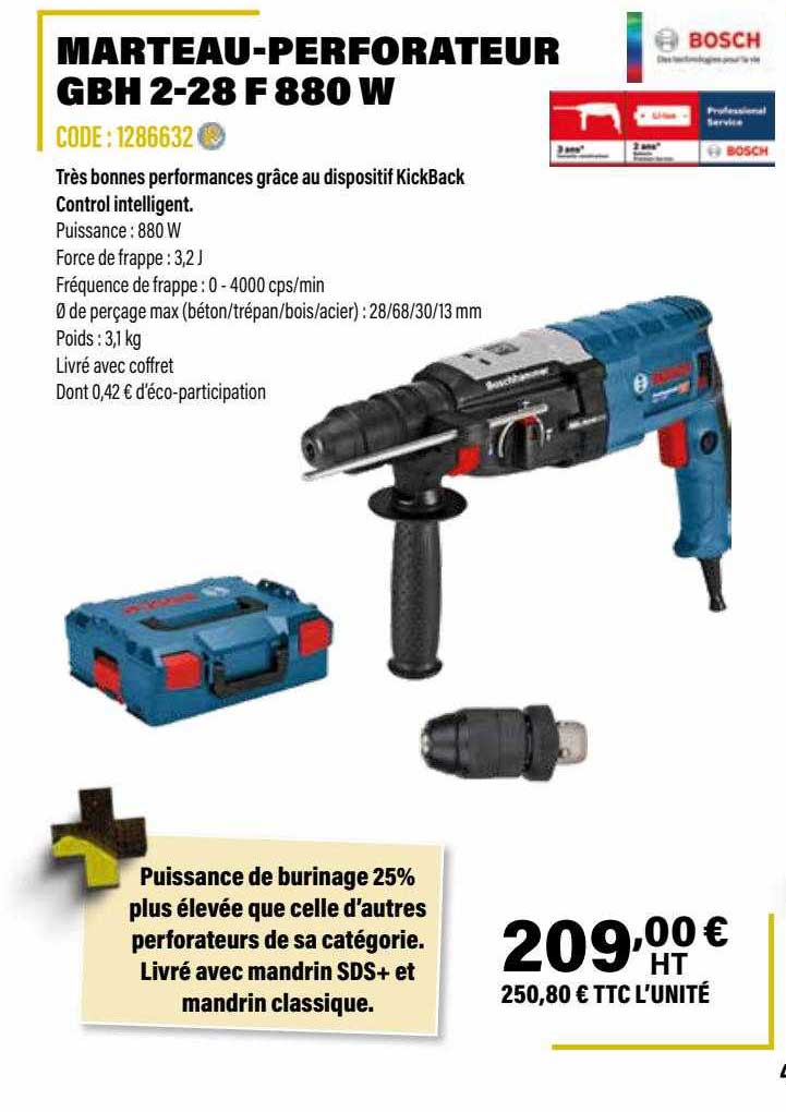 marteau-perforateur gbh 2-28 f 880 w bosch