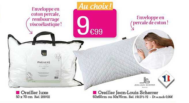 oreiller luxe, oreiller jean-louis scherrer
