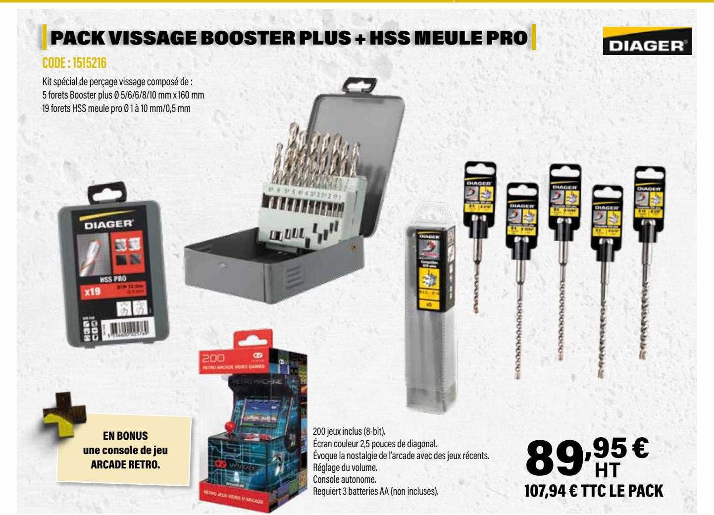 pack vissage booster plus + hss meule pro diager