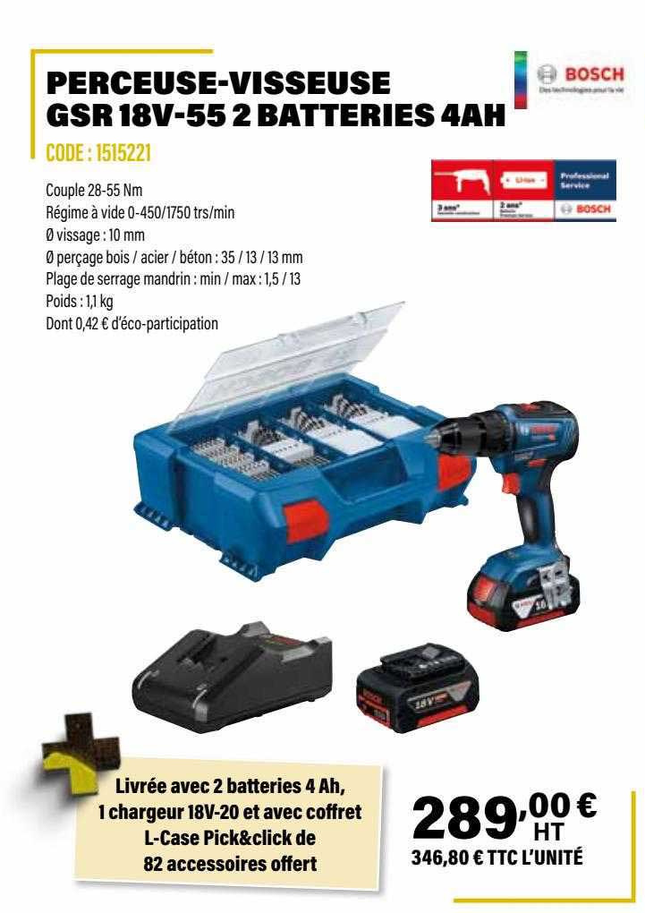 perceuse-visseuse gsr 18v-55 2 batteries 4ah bosch