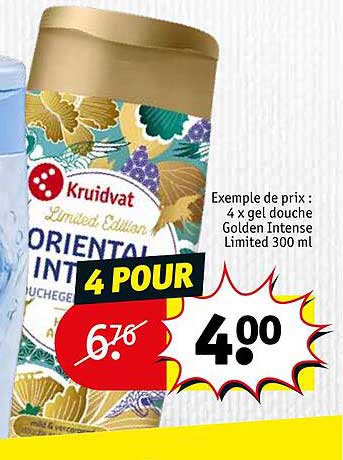 4 X Gel Douche Golden Intense Limited 300 Ml