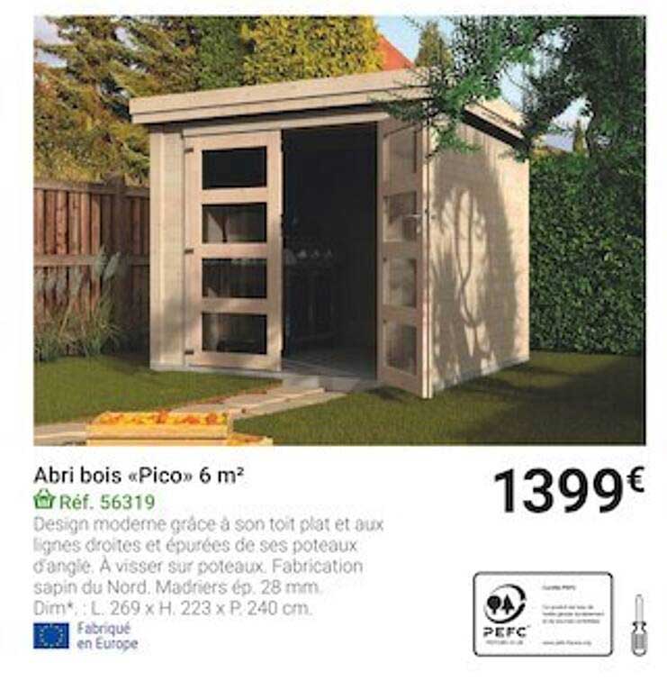 Abri Bois «pico» 6 M²