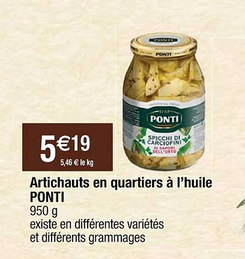 Artichauts En Quartiers à L'huile Ponti