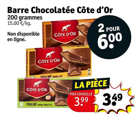 barre chocolatée côte d'or