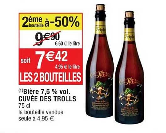 bière 7,5% vol. cuvée des trolls