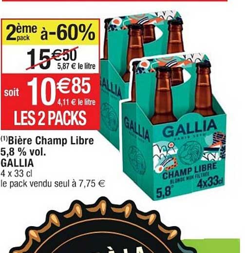 bière champ libre 5,8% vol. gallia