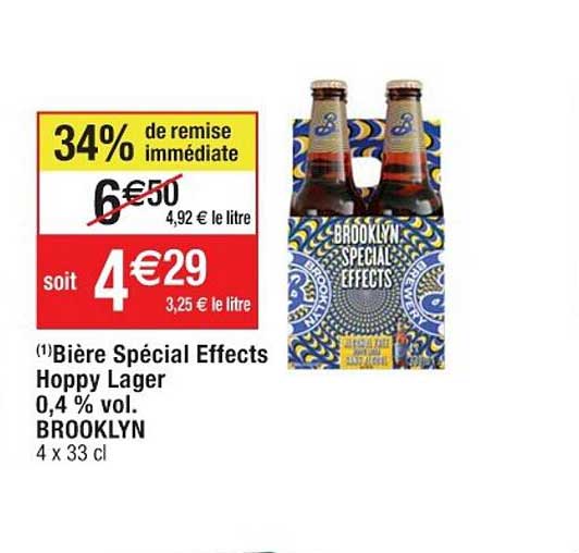 bière spécial effects hoppy lager 0,4% vol. brooklyn