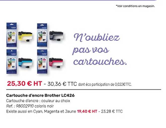 cartouche d'encre brother lc426