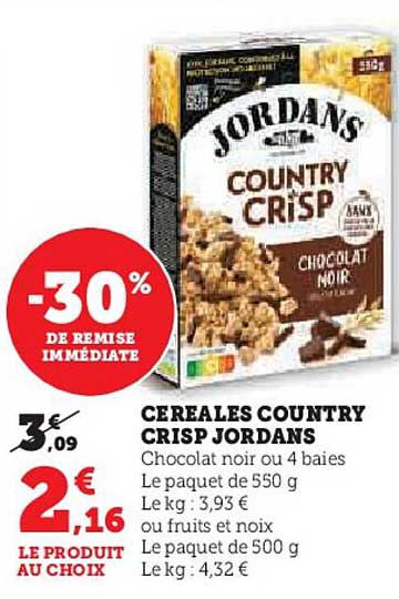 Céréales Country Crisp Jordans
