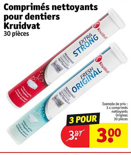 comprimés nettoyants pour dentiers kruidvat