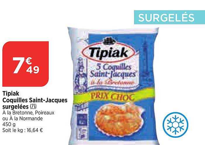 coquilles saint-jacques surgelées tipiak