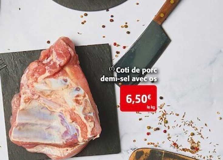 coti de porc demi-sel avec os