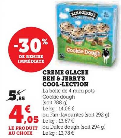 crème glacée ben & jerry's cool-lection