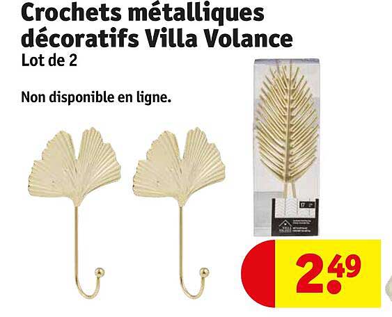 crochets métalliques décoratifs villa volance