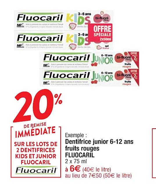 dentifrice junior 6-12 ans fruits rouges fluocaril