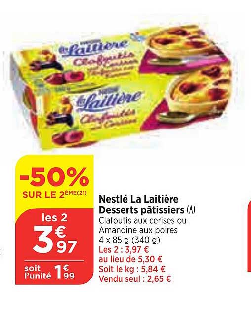 desserts pâtissiers nestlé la laitière