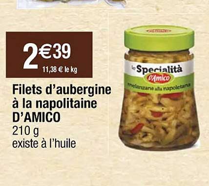 filets d'aubergine à la napolitaine d'amico