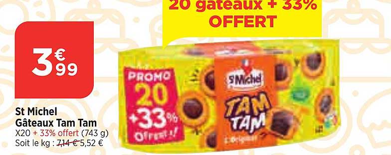 gâteaux tam tam st michel
