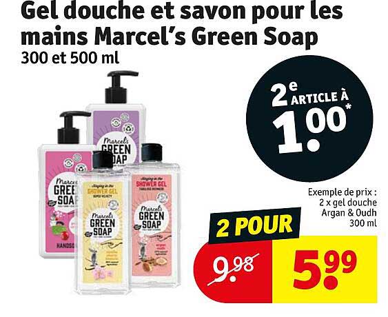 gel douche et savon pour les mains marcel's green soap
