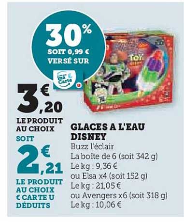 glacés à l'eau disney