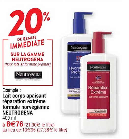 lait corps apaisant réparation extrême formule norvégienne neutrogena