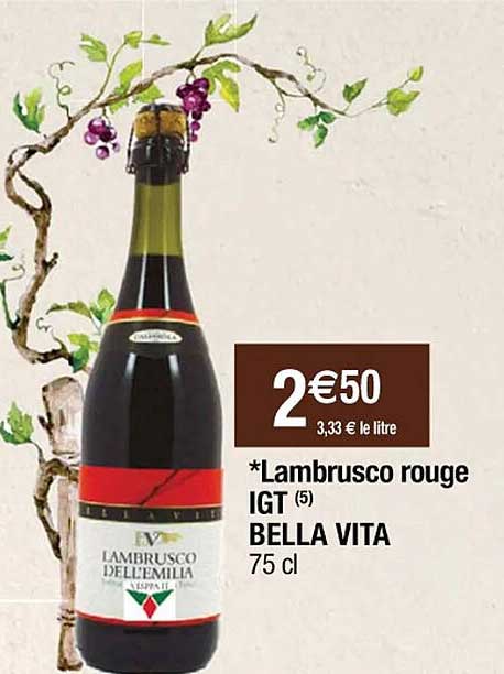 Lambrusco Rouge Igt Bella Vita
