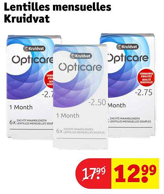 lentilles mensuelles kruidvat