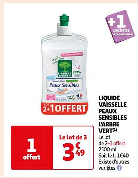 liquide vaisselle peaux sensibles l'arbre vert