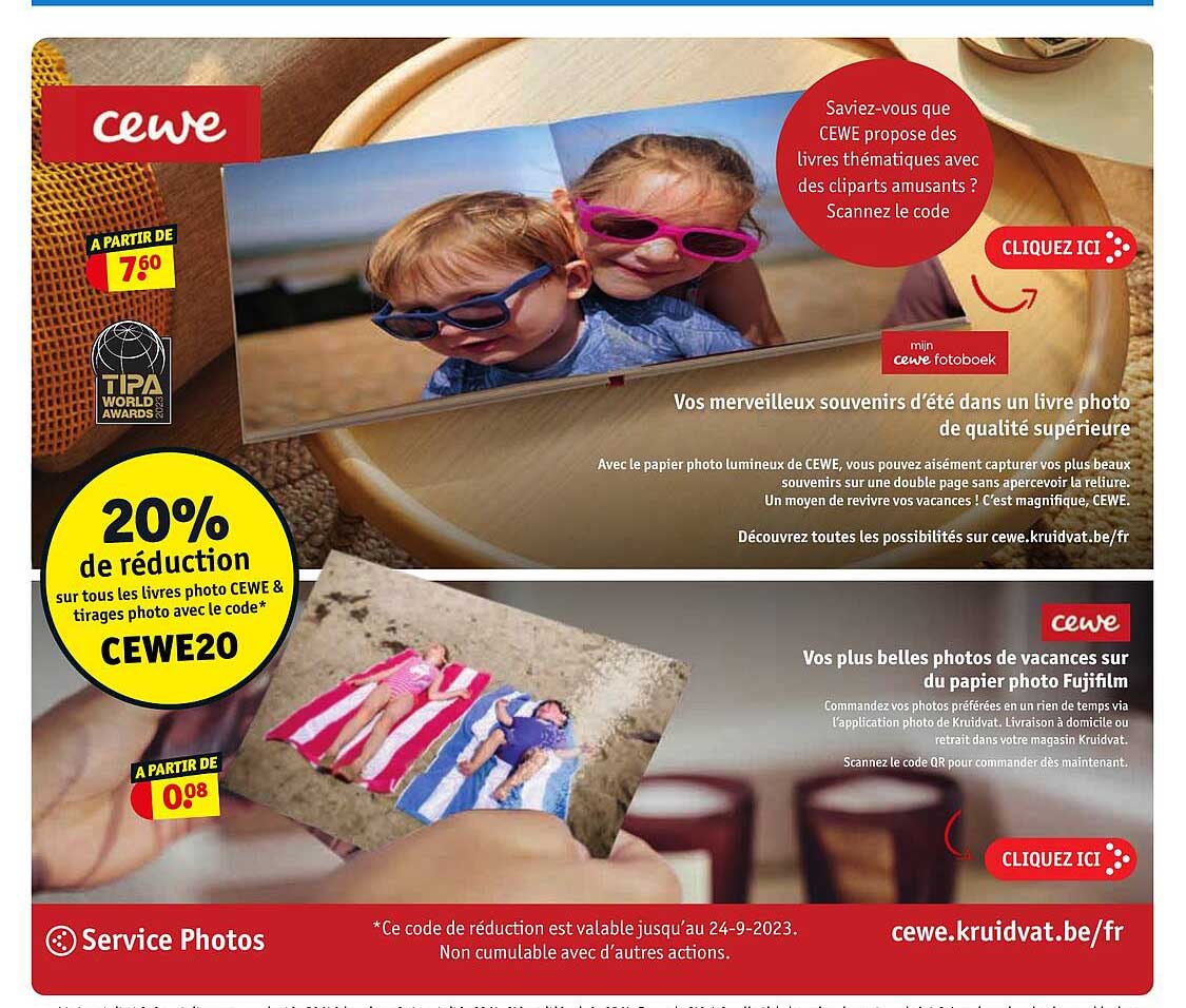 livres photo cewe & tirages photo avec le code cewe20
