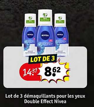 lot de 3 démaquillants pour les yeux double effect nivea