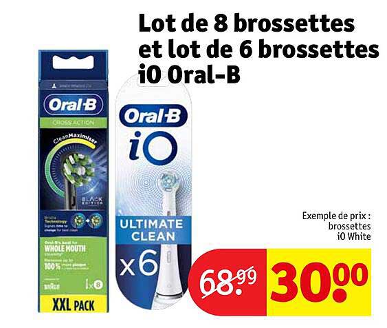 lot de 8 brossettes et lot de 6 brossettes io oral-b
