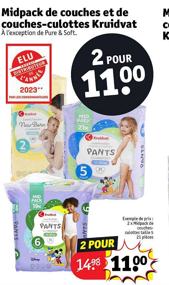 midpack de couches et de couches-culottes kruidvat