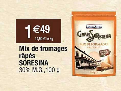 Mix De Fromages Râpés Soresina