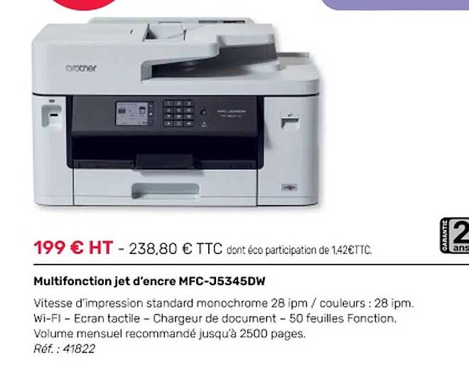 multifonction jet d'encre mfc-j5345dw