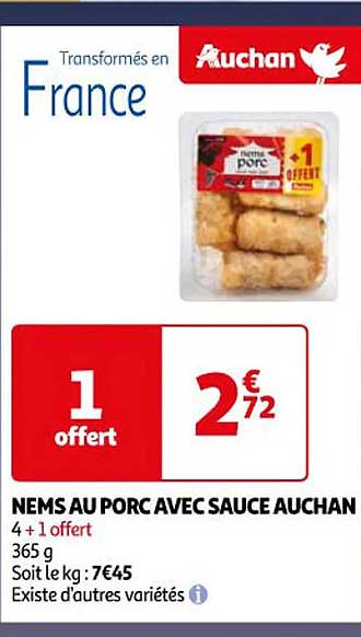 Nems Au Porc Avec Sauce Auchan