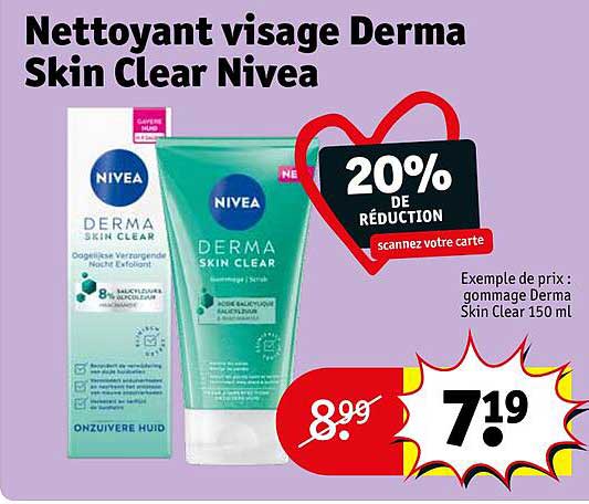 nettoyant visage derma skin clear nivea
