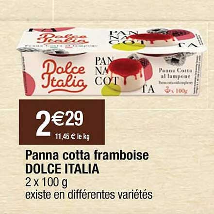 panna cotta framboise dolce italian