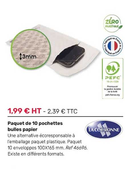 Paquet De 10 Pochettes Bulles Papier