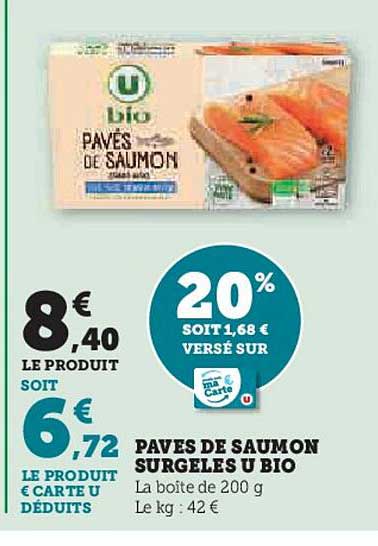 Pavés De Saumon Surgelés U Bio