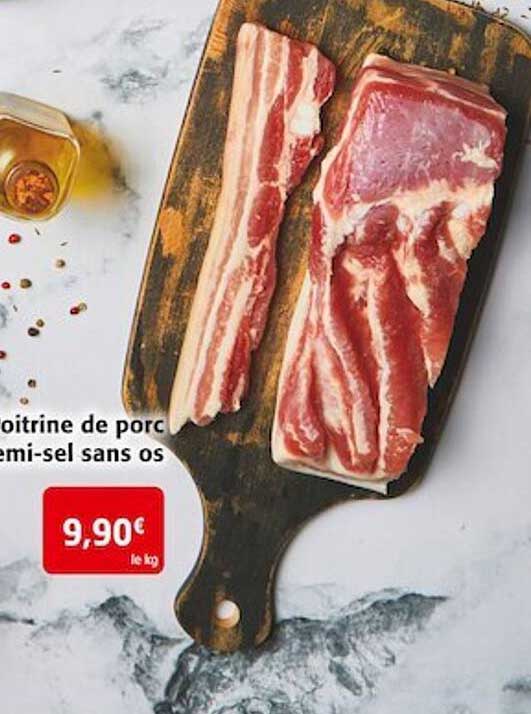 poitrine de porc demi-sel sans os